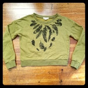 F21 feather crop sweater